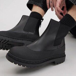 NEW IN BOX MEN'S COACH LEATHER/RUBBER BLACK CRVR CHELSEA BOOT - SIZE: 10.5 D